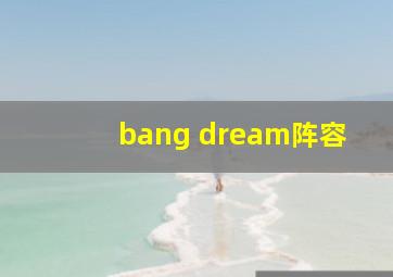 bang dream阵容